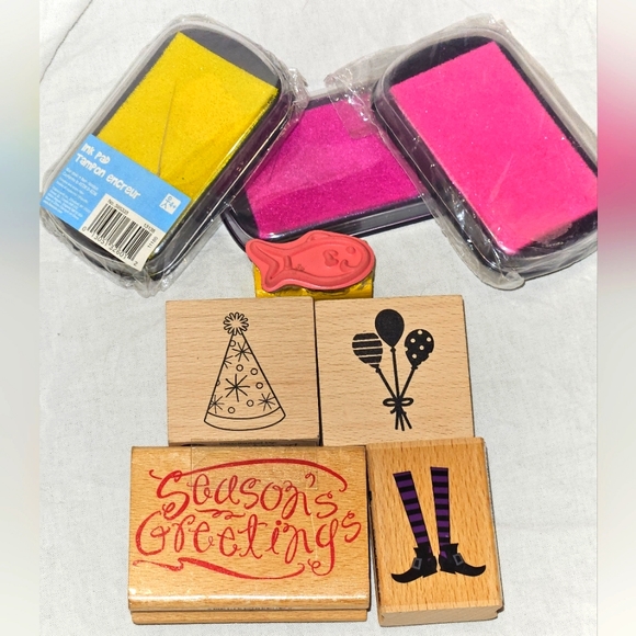 Hobby Lobby Office Rubber Stamps And Ink Set Poshmark